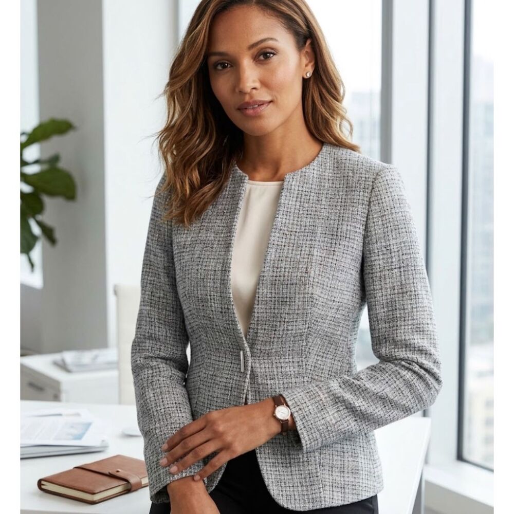 The Limited Scandal Collection Tweed One Button Blazer Women's Size XS
